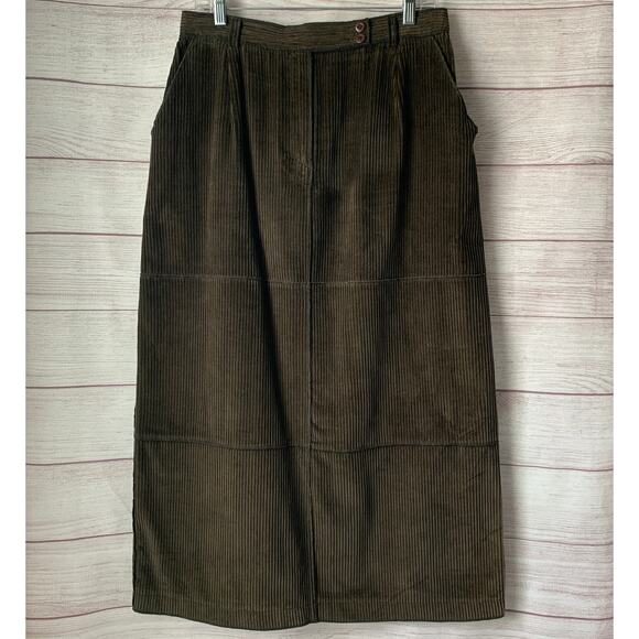 Harve Benard by Benard Holtzman Dresses & Skirts - Vintage Harve Bernard by Bernard Holtzman Long Brown Corduroy Skirt Size 14